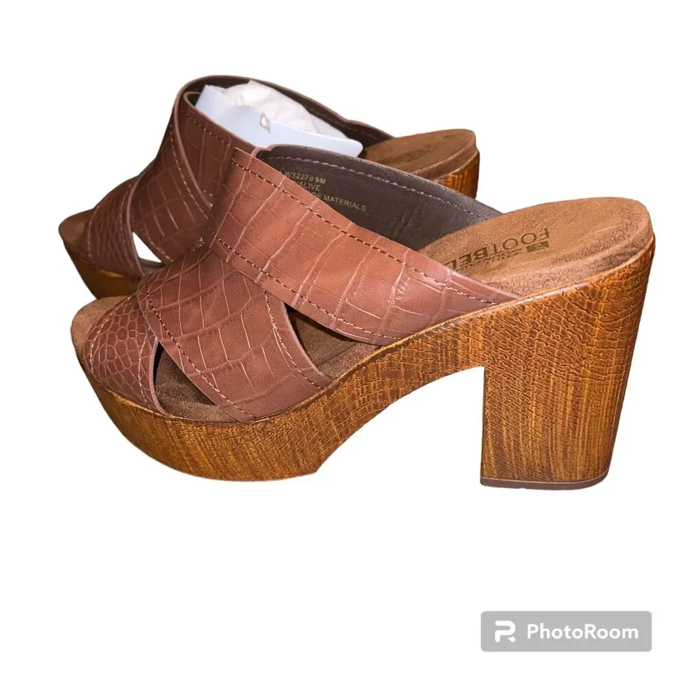 White Mountain Womens High Heeled Sandals Dress Shoes Open Toe Brown Size 9